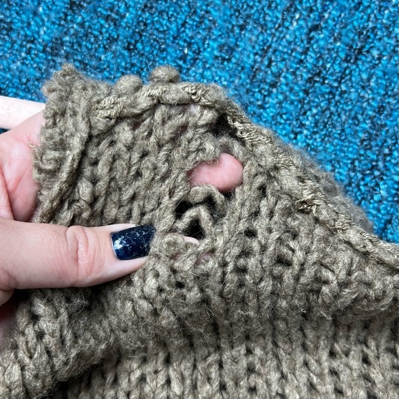 Free People Wool Angora Rabbit Hair Blend Oversized Knit Sweater in Brown - Picture 7 of 7